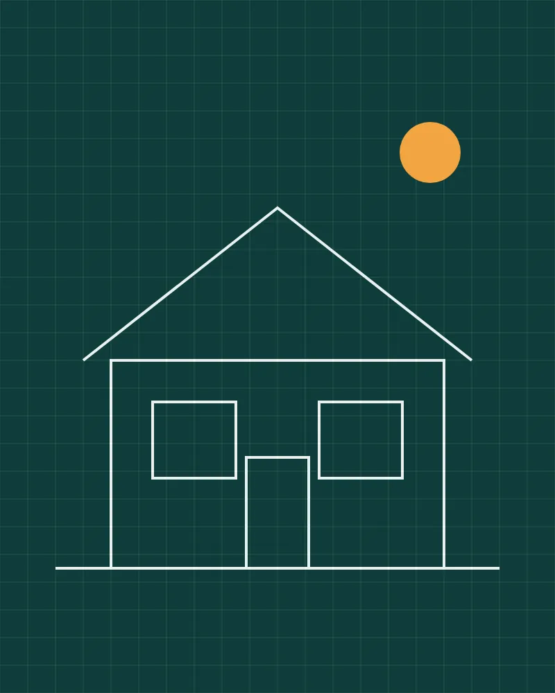 Line drawing of a house
